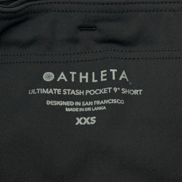 Athleta Ultimate Stash 9” Inseam Women's Size XXS Black Stretch Bike Shorts NWT - Picture 6 of 14